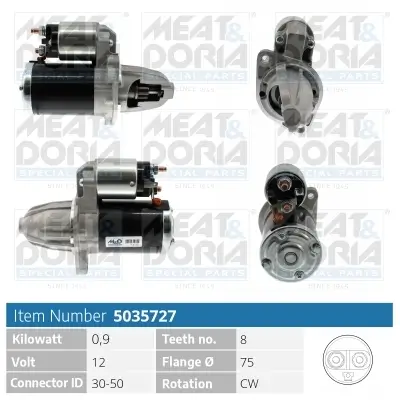 Starter 12 V 0,9 kW MEAT & DORIA 5035727