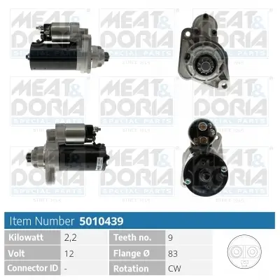 Starter 12 V 2,2 kW MEAT & DORIA 5010439