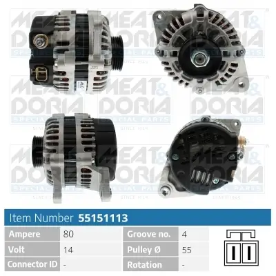 Generator 14 V MEAT & DORIA 55151113
