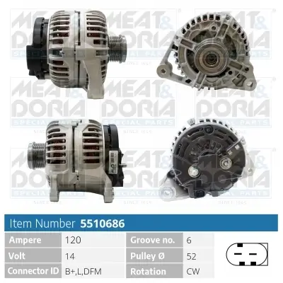 Generator 14 V MEAT & DORIA 5510686