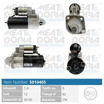 Starter 12 V 1,4 kW MEAT & DORIA 5010405