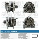 Generator 14 V MEAT & DORIA 55351022