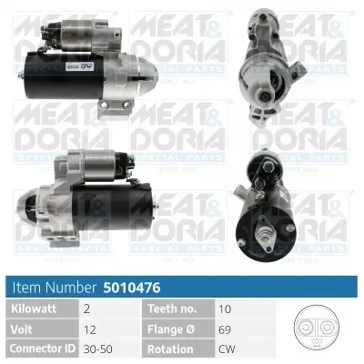 Starter 12 V 2 kW MEAT & DORIA 5010476 Bild Starter 12 V 2 kW MEAT & DORIA 5010476