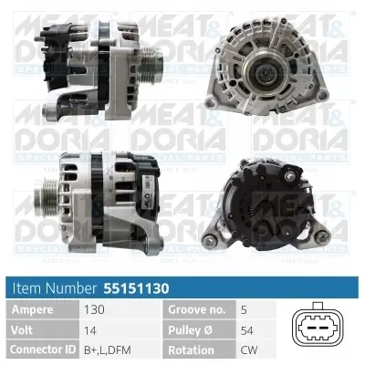 Generator 14 V MEAT & DORIA 55151130 Bild Generator 14 V MEAT & DORIA 55151130