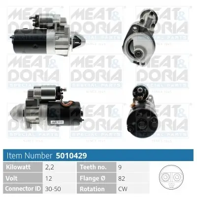Starter 12 V 2,2 kW MEAT & DORIA 5010429