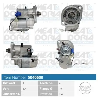 Starter 12 V 1 kW MEAT & DORIA 5040609 Bild Starter 12 V 1 kW MEAT & DORIA 5040609