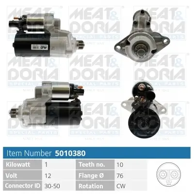 Starter 12 V 1 kW MEAT & DORIA 5010380