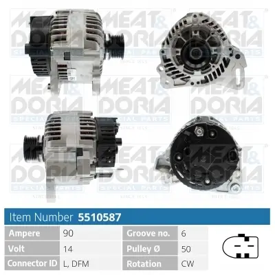Generator 14 V MEAT & DORIA 5510587