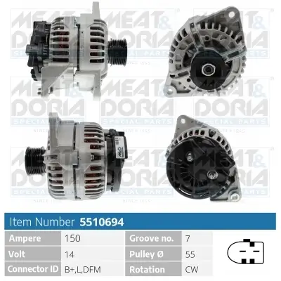 Generator 14 V MEAT & DORIA 5510694