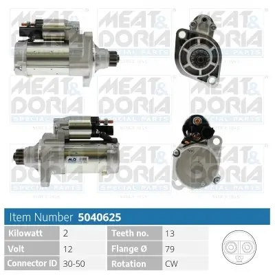 Starter 12 V 2 kW MEAT & DORIA 5040625
