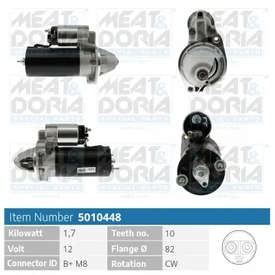 Starter 12 V 1,7 kW MEAT & DORIA 5010448