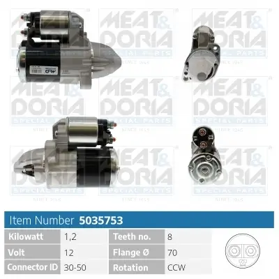 Starter 12 V 1,2 kW MEAT & DORIA 5035753