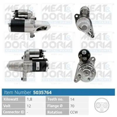 Starter 12 V 1,8 kW MEAT & DORIA 5035764