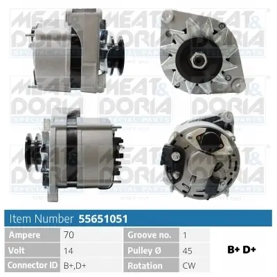 Generator 14 V MEAT & DORIA 55651051 Bild Generator 14 V MEAT & DORIA 55651051
