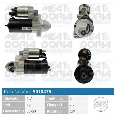 Starter 12 V 1,7 kW MEAT & DORIA 5010475