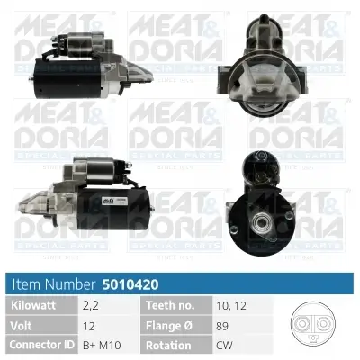 Starter 12 V 2,2 kW MEAT & DORIA 5010420