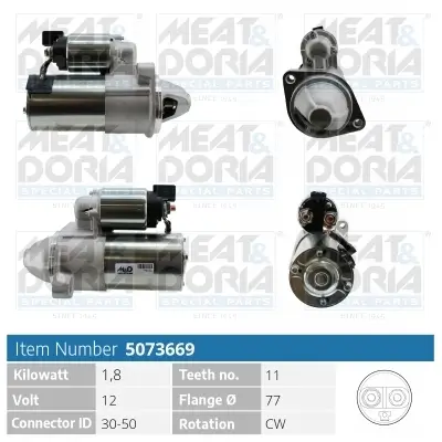 Starter 12 V 1,8 kW MEAT & DORIA 5073669
