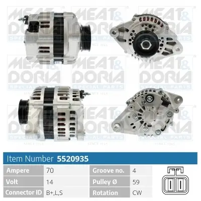 Generator 14 V MEAT & DORIA 5520935