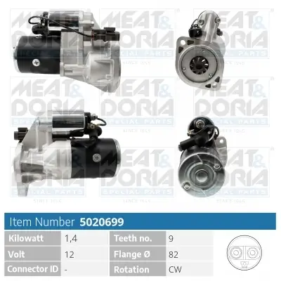 Starter 12 V 1,4 kW MEAT & DORIA 5020699 Bild Starter 12 V 1,4 kW MEAT & DORIA 5020699