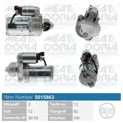 Starter 12 V 2 kW MEAT & DORIA 5015863 Bild Starter 12 V 2 kW MEAT & DORIA 5015863