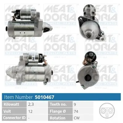 Starter 12 V 2,3 kW MEAT & DORIA 5010467