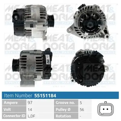 Generator 14 V MEAT & DORIA 55151184