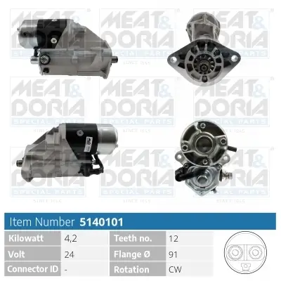 Starter 24 V 4,2 kW MEAT & DORIA 5140101