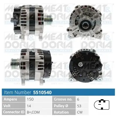 Generator 14 V MEAT & DORIA 5510540
