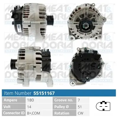 Generator 14 V MEAT & DORIA 55151167