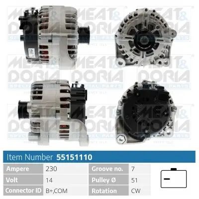 Generator 14 V MEAT & DORIA 55151110