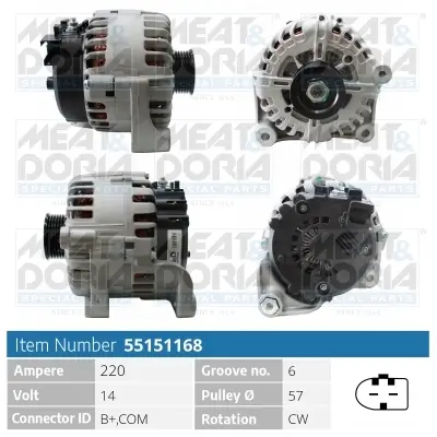 Generator 14 V MEAT & DORIA 55151168 Bild Generator 14 V MEAT & DORIA 55151168