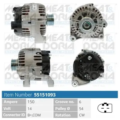 Generator 14 V MEAT & DORIA 55151093 Bild Generator 14 V MEAT & DORIA 55151093