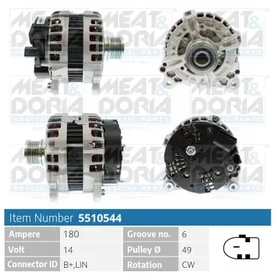 Generator 14 V MEAT & DORIA 5510544
