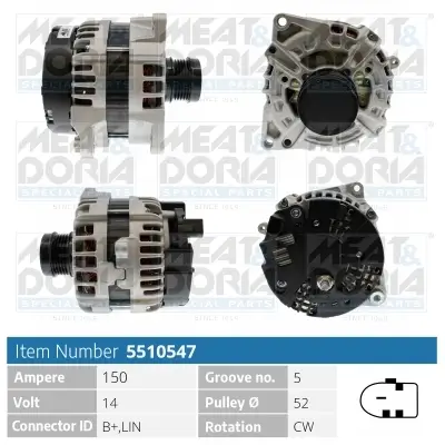 Generator 14 V MEAT & DORIA 5510547