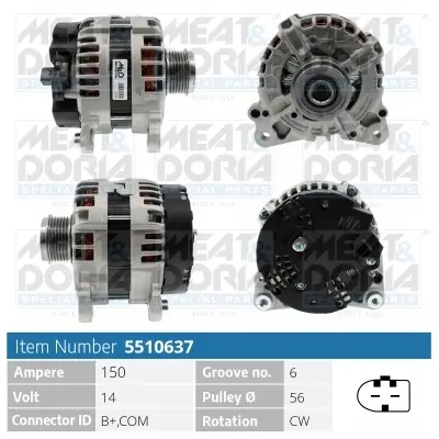 Generator 14 V MEAT & DORIA 5510637 Bild Generator 14 V MEAT & DORIA 5510637