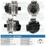 Generator 14 V MEAT & DORIA 55151092