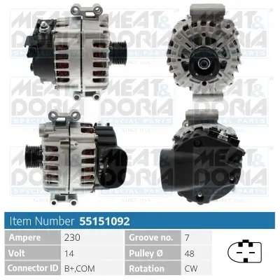 Generator 14 V MEAT & DORIA 55151092 Bild Generator 14 V MEAT & DORIA 55151092