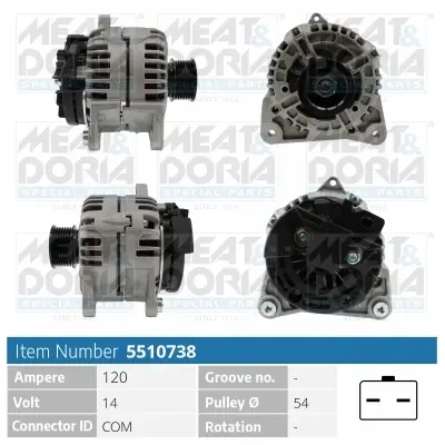 Generator 14 V MEAT & DORIA 5510738