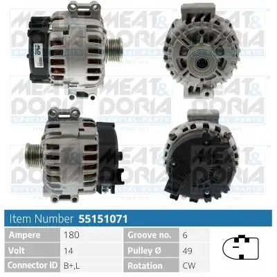 Generator 14 V MEAT & DORIA 55151071
