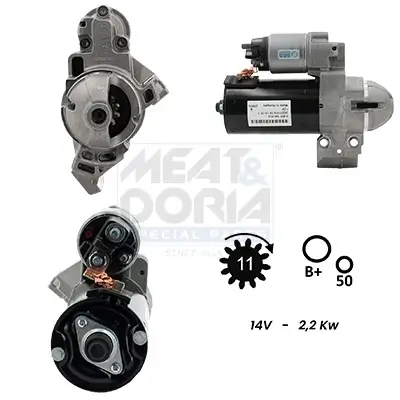 Starter 12 V 2,2 kW MEAT & DORIA 5010194G Bild Starter 12 V 2,2 kW MEAT & DORIA 5010194G