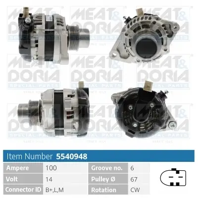 Generator 14 V MEAT & DORIA 5540948 Bild Generator 14 V MEAT & DORIA 5540948