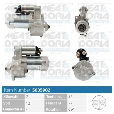 Starter 12 V 2 kW MEAT & DORIA 5035902 Bild Starter 12 V 2 kW MEAT & DORIA 5035902