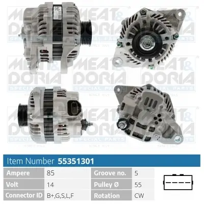 Generator 14 V MEAT & DORIA 55351301