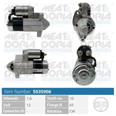 Starter 12 V 1,6 kW MEAT & DORIA 5035906