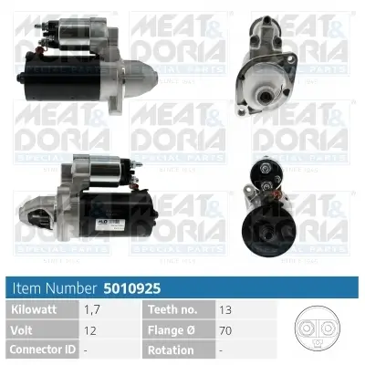 Starter 12 V 1,7 kW MEAT & DORIA 5010925