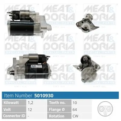 Starter 12 V 1,2 kW MEAT & DORIA 5010930