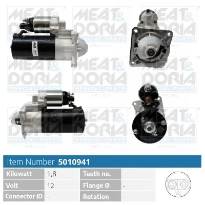 Starter 12 V 1,8 kW MEAT & DORIA 5010941