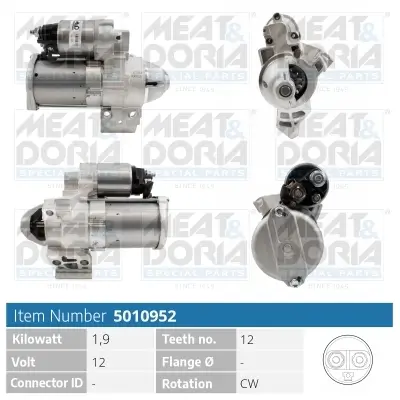 Starter 12 V 1,9 kW MEAT & DORIA 5010952