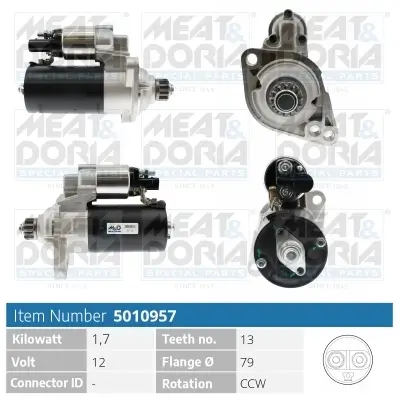 Starter 12 V 1,7 kW MEAT & DORIA 5010957