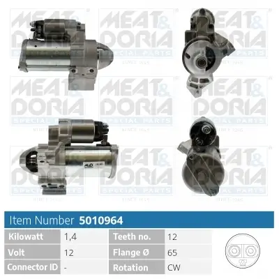 Starter 12 V 1,4 kW MEAT & DORIA 5010964